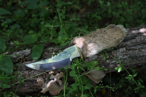 Bobcat Paw Knife with Leather Sheath