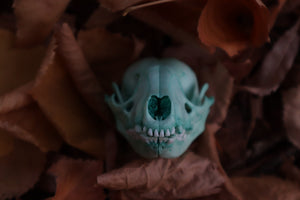 Reserved for Alex - Blue Copper Raccoon Skull