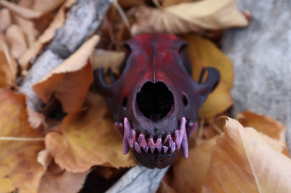 Crimson Coyote Skull