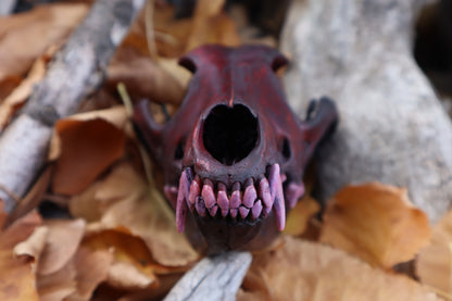 Crimson Coyote Skull