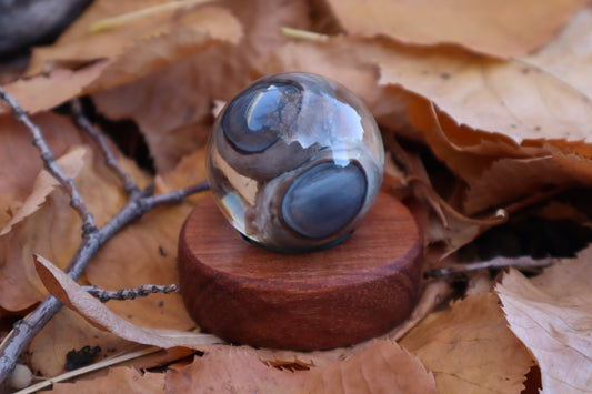 Wolf Eyeball Crystal Ball with Base