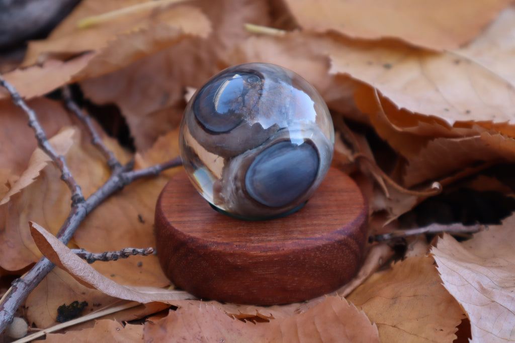 Wolf Eyeball Crystal Ball with Base