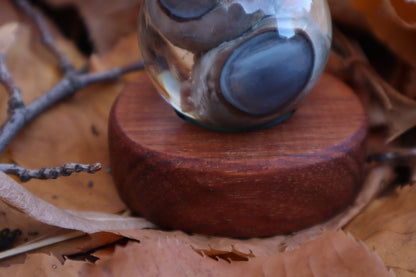 Wolf Eyeball Crystal Ball with Base