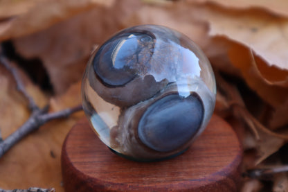 Wolf Eyeball Crystal Ball with Base