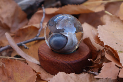 Wolf Eyeball Crystal Ball with Base