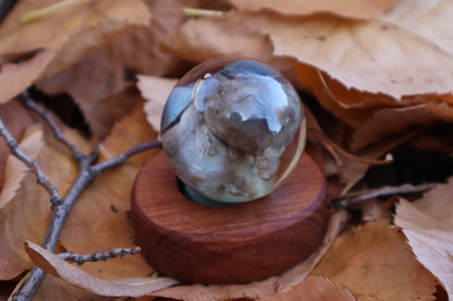 Wolf Eyeball Crystal Ball with Base
