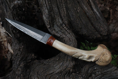 Reserved for Brandon - German Shepherd Bone Skull Knife