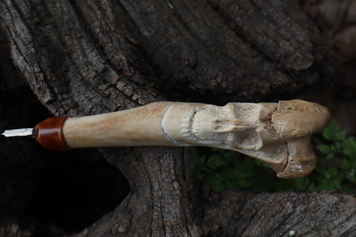 Reserved for Brandon - German Shepherd Bone Skull Knife