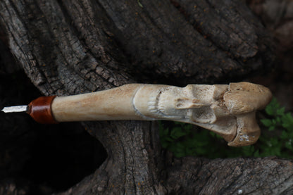 Reserved for Brandon - German Shepherd Bone Skull Knife