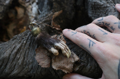 Opossum Paw Acorn Keychain