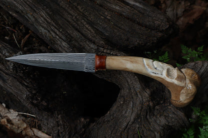 Reserved for Brandon - German Shepherd Bone Skull Knife