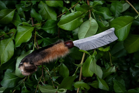 Reserved for D.C. - Damascus Red Fox Paw Cleaver