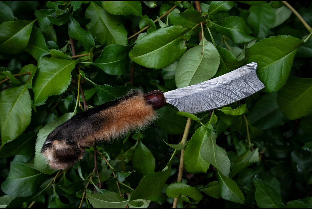 Reserved for D.C. - Damascus Red Fox Paw Cleaver