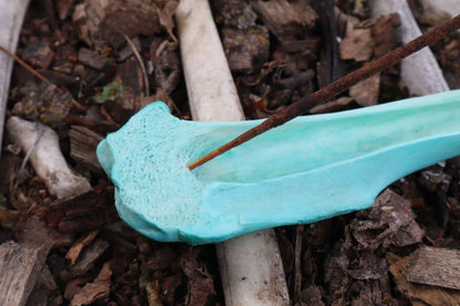 Reserved for Kelsey - Blue Copper Whitetail Deer Tibia Incense Burner