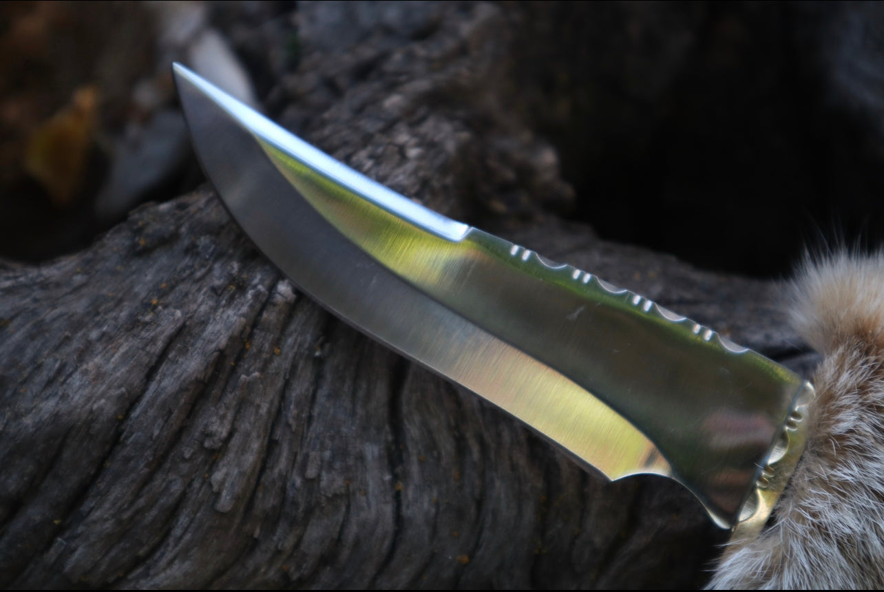 Bobcat Paw Knife with Leather Sheath