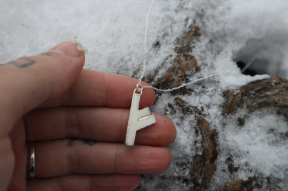 Reserved for Denea - Fehu Wolf Bone and Silver Talisman