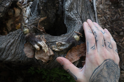 Opossum Paw Acorn Keychain