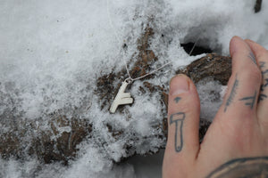 Reserved for Denea - Fehu Wolf Bone and Silver Talisman