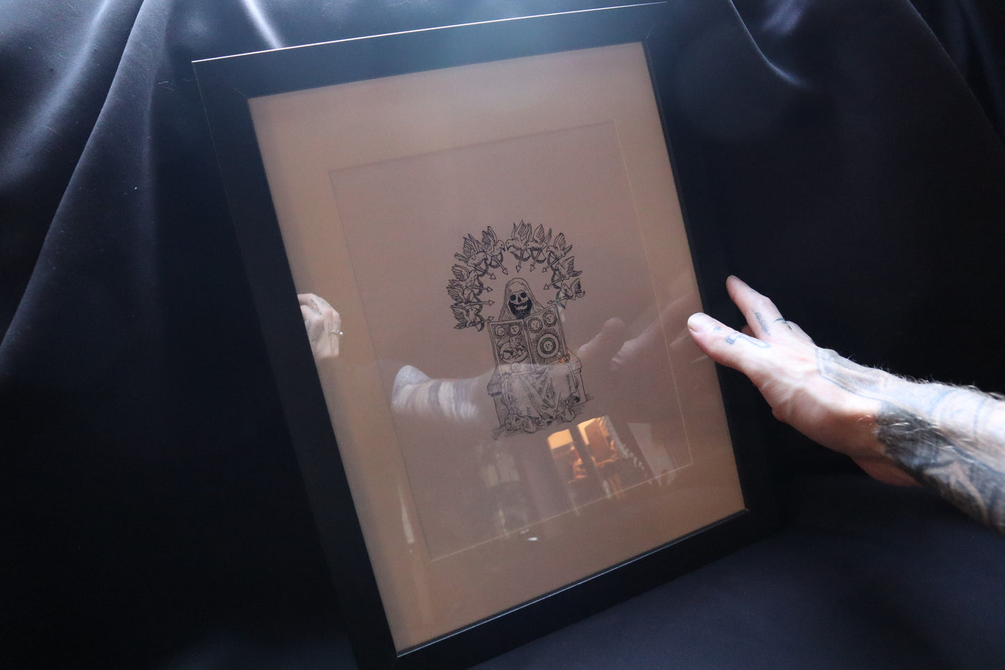 Reserved for Leah - Magni Mortis, The Silvery Water, The Starry Earth- Framed Original Drawing
