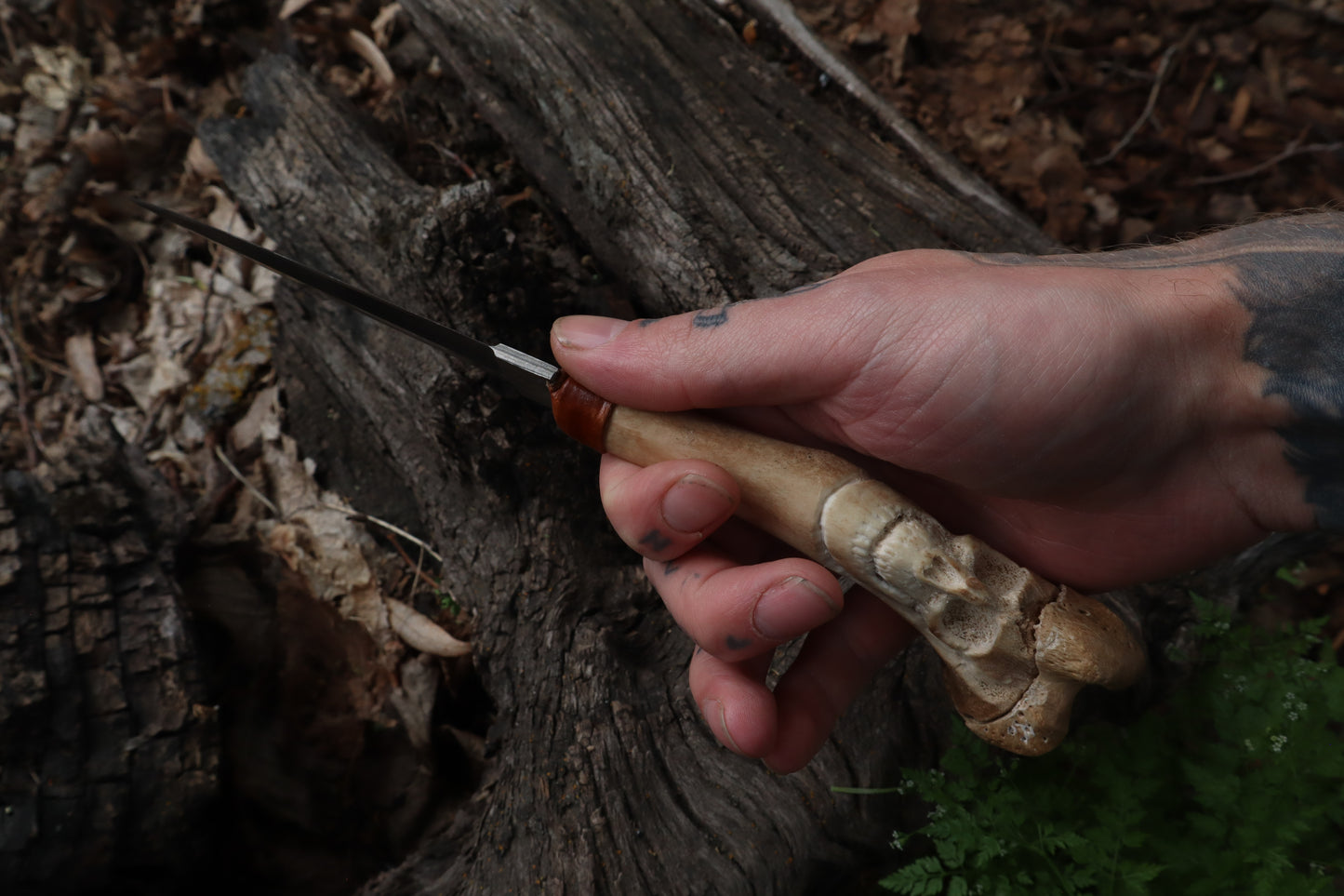 Reserved for Brandon - German Shepherd Bone Skull Knife