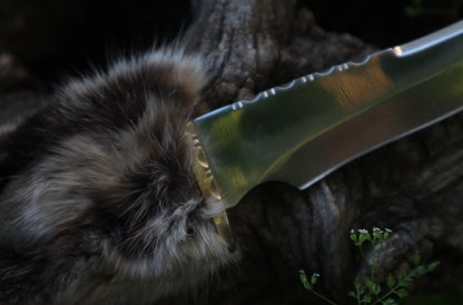 Bobcat Paw Knife with Leather Sheath