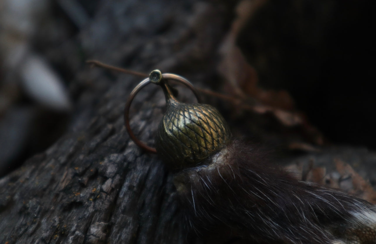 Opossum Paw Acorn Keychain
