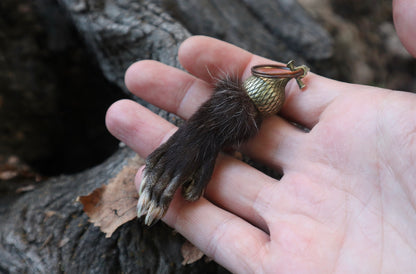 Opossum Paw Acorn Keychain