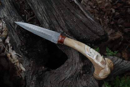 Reserved for Brandon - German Shepherd Bone Skull Knife