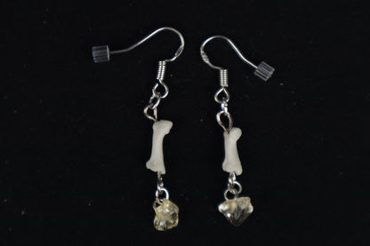 Cat Phalange and Citrine Earrings