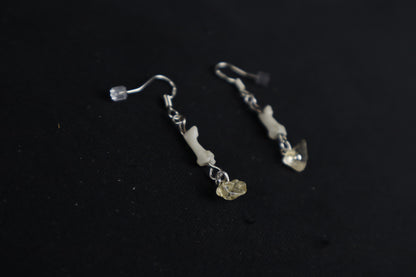 Cat Phalange and Citrine Earrings