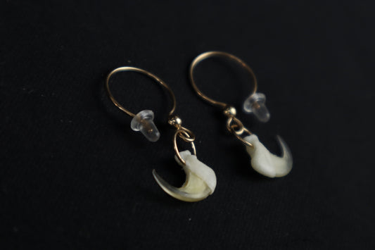 Reserved for Lee the Pigeon - Cat Claw Earrings - 14k Yellow Gold