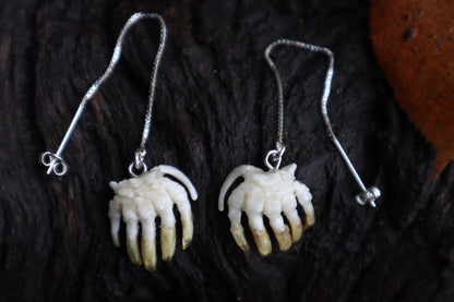 Articulated Mole Paw Earrings - .925 Silver