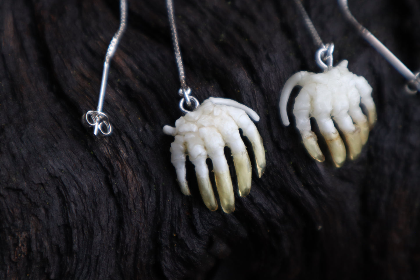Articulated Mole Paw Earrings - .925 Silver