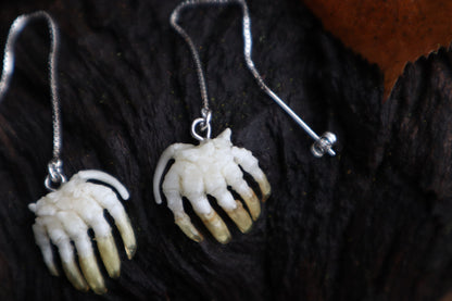 Articulated Mole Paw Earrings - .925 Silver