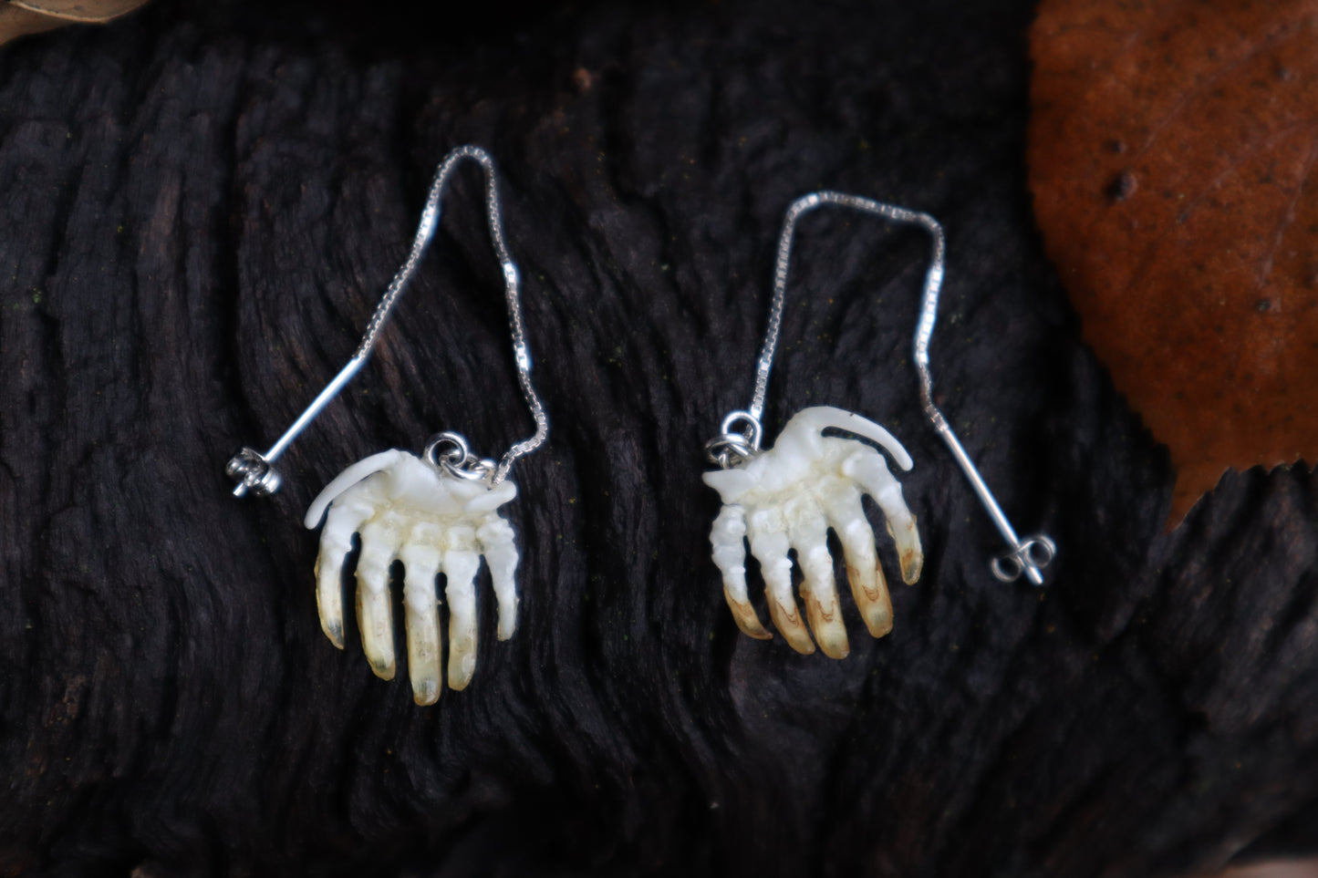Articulated Mole Paw Earrings - .925 Silver