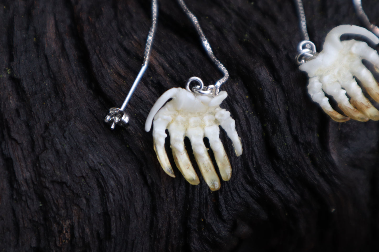 Articulated Mole Paw Earrings - .925 Silver