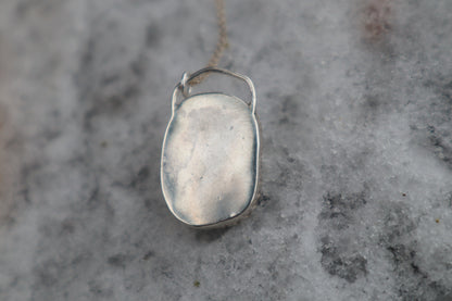 Gray Wolf Bone "Skull" Necklace - .925 Sterling Silver