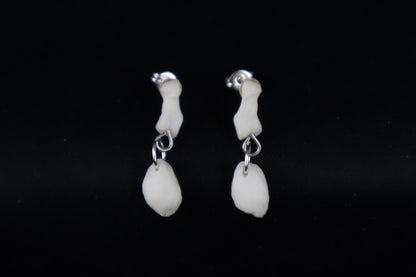 Red Fox Patella and Rib Stud Earrings - .925 Silver