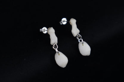 Red Fox Patella and Rib Stud Earrings - .925 Silver