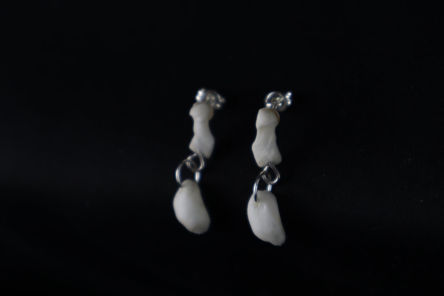 Red Fox Patella and Rib Stud Earrings - .925 Silver