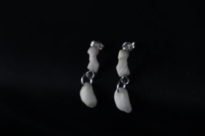 Red Fox Patella and Rib Stud Earrings - .925 Silver