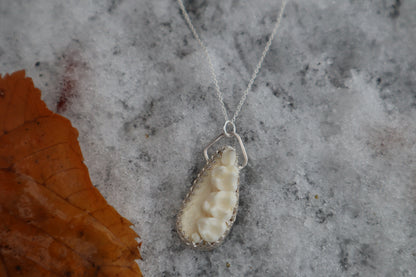 Raccoon Skull Fragment Necklace - .925 Sterling Silver