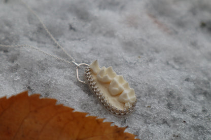 Raccoon Skull Fragment Necklace - .925 Sterling Silver
