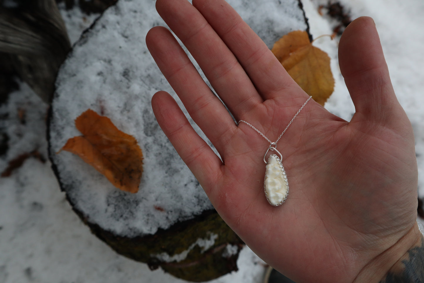 Raccoon Skull Fragment Necklace - .925 Sterling Silver