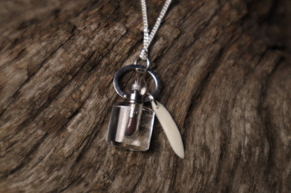 Gray Wolf Blood and Bone Shard Necklace