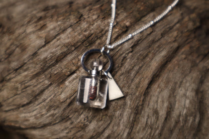 Gray Wolf Blood and Bone Triangle Necklace
