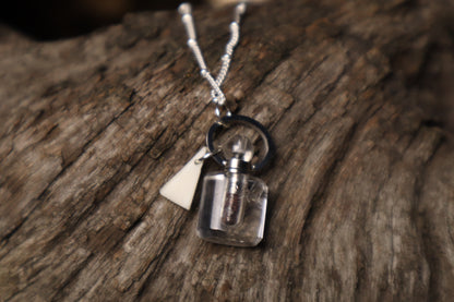 Gray Wolf Blood and Bone Triangle Necklace