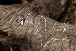 Gray Wolf Blood and Bone Triangle Necklace
