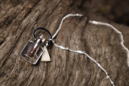 Gray Wolf Blood and Bone Triangle Necklace
