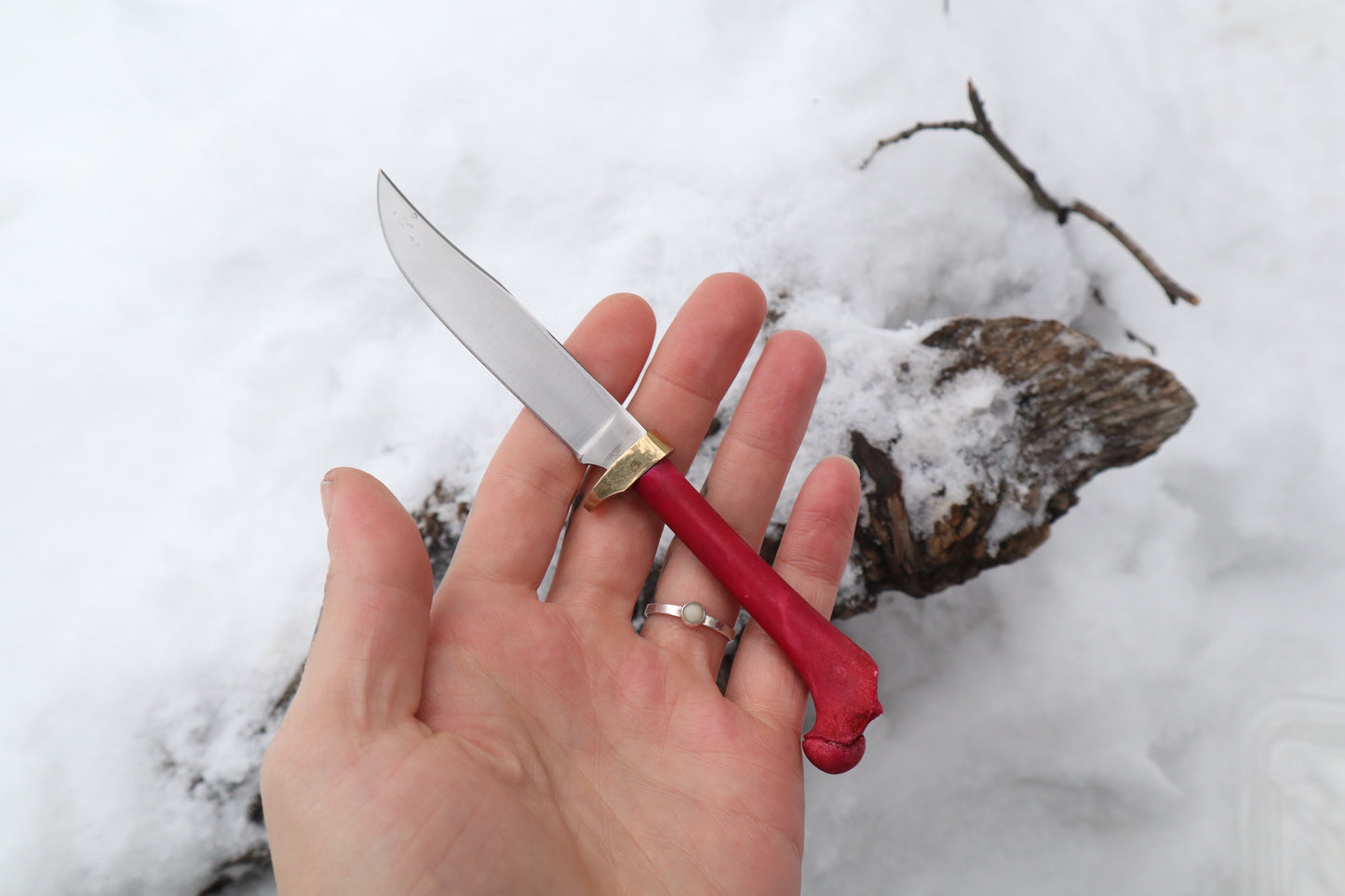 Crimson Bobcat Femur Knife